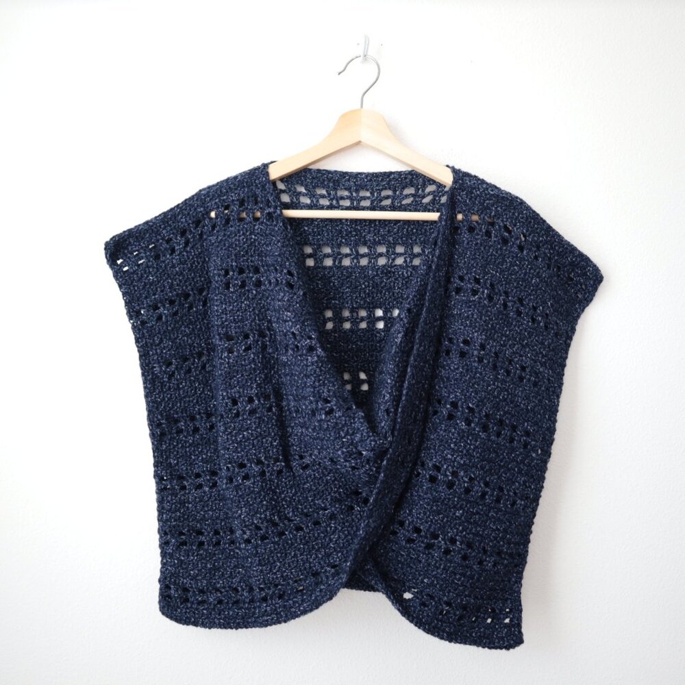 Handmade Crochet Wrap Sweater | M